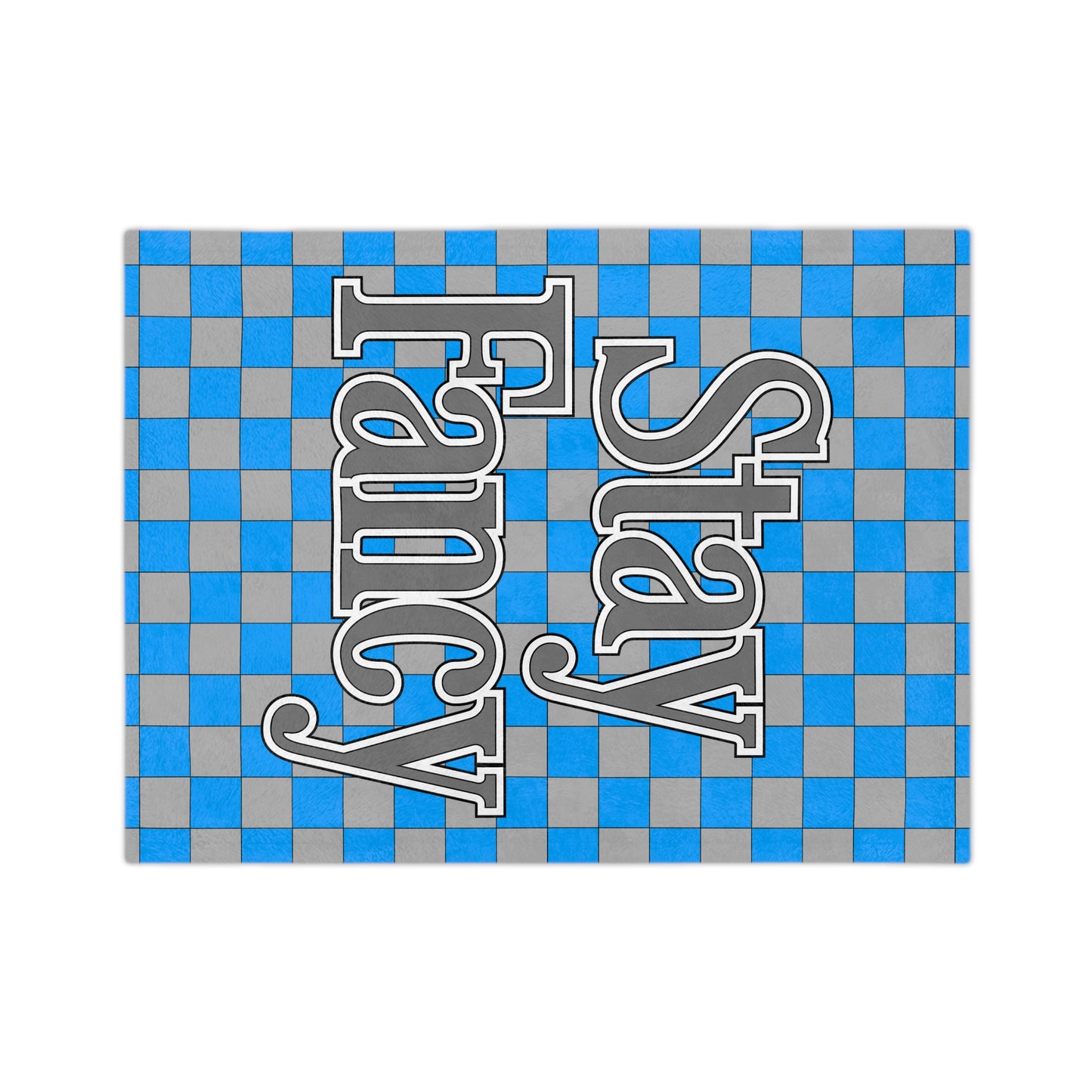 Checkers Disaster Blue Minky Blanket