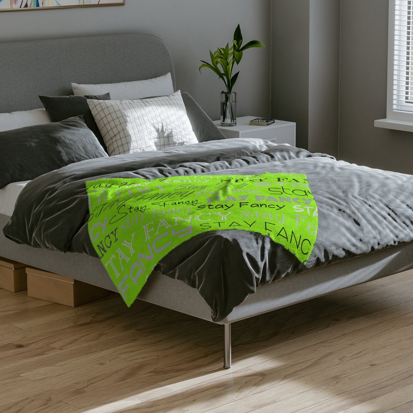 SF Flash Lime Velveteen Minky Blanket