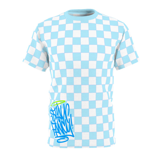 Blue Squares Fancy Tee