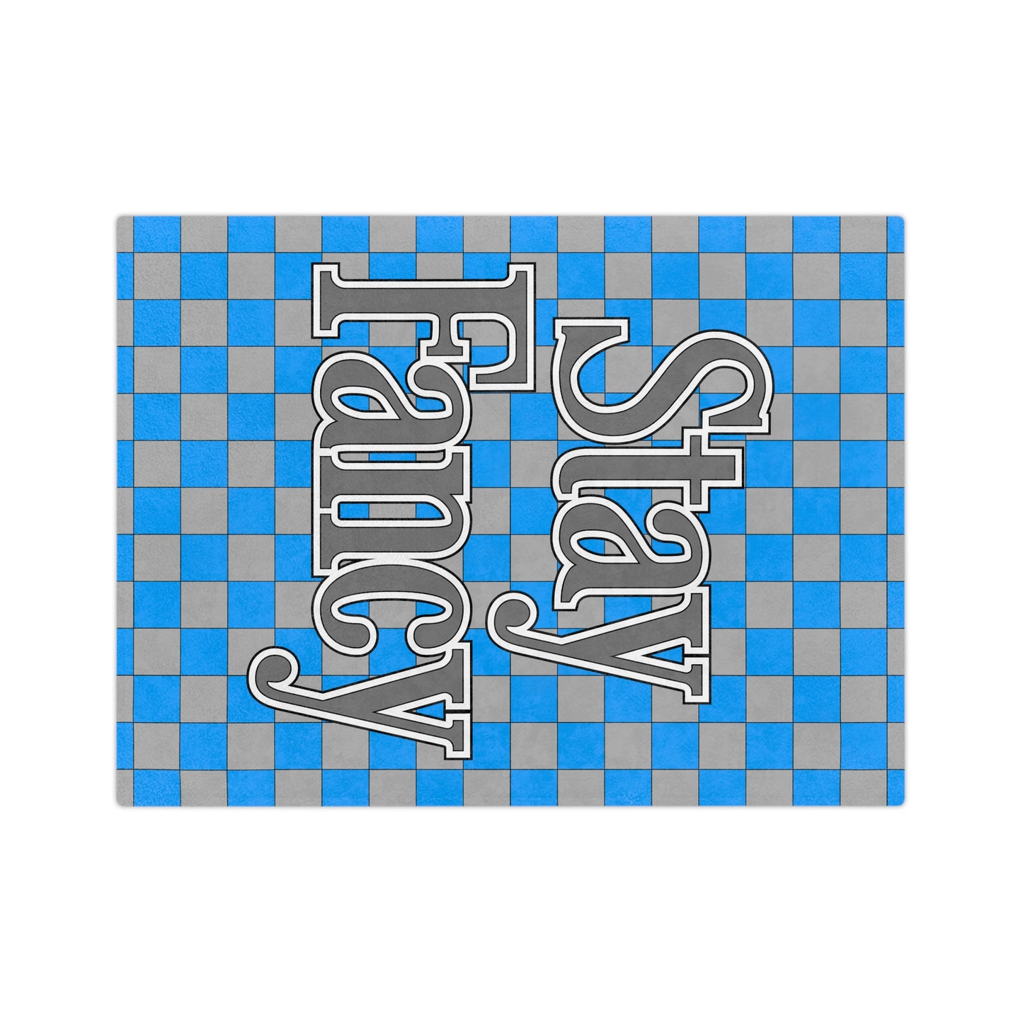 Checkers Disaster Blue Minky Blanket