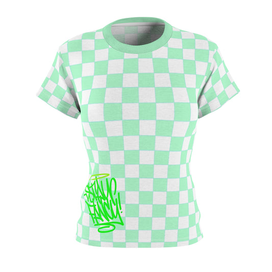 Green Squares Fancy Women's Top