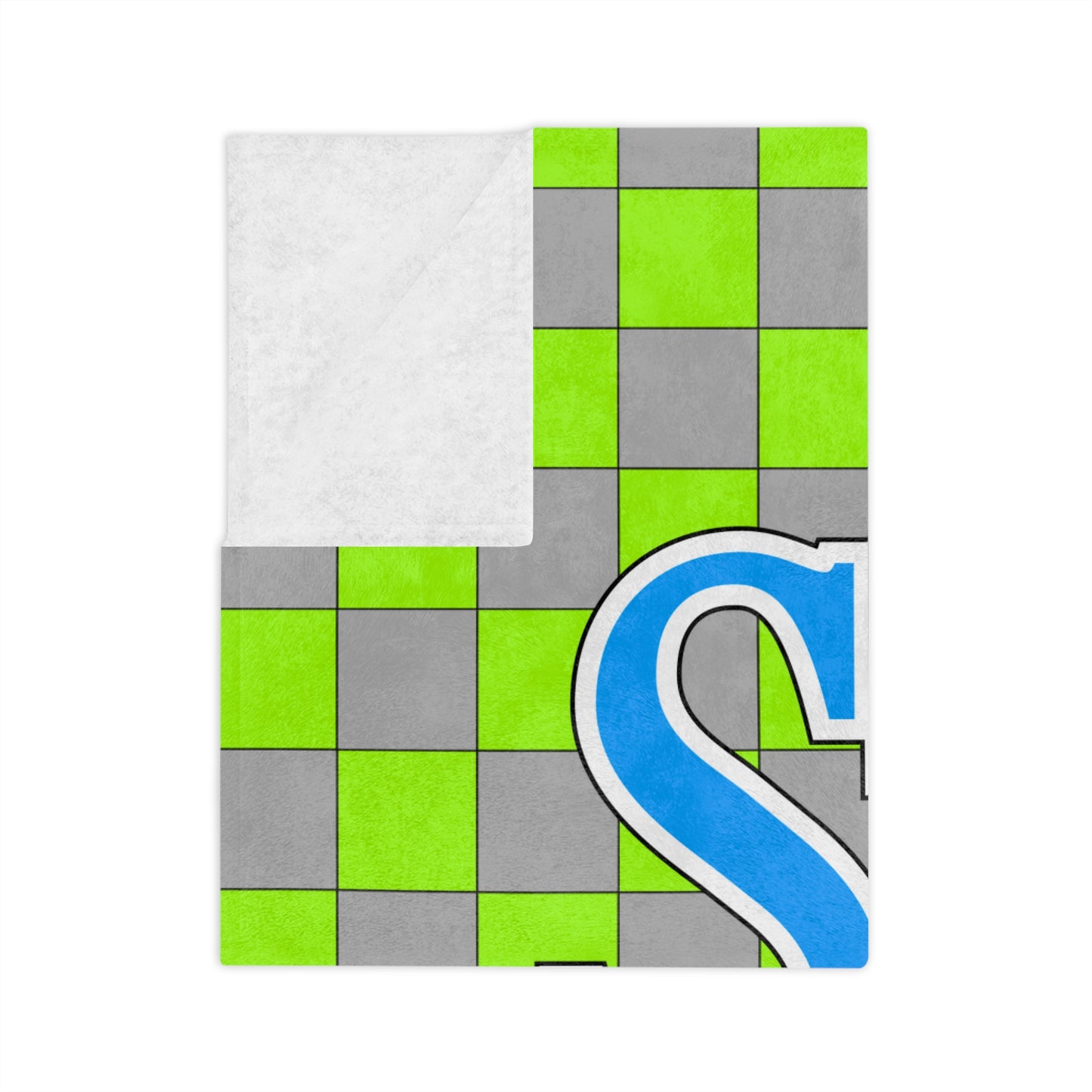 Checkers Disaster Lime Minky Blanket