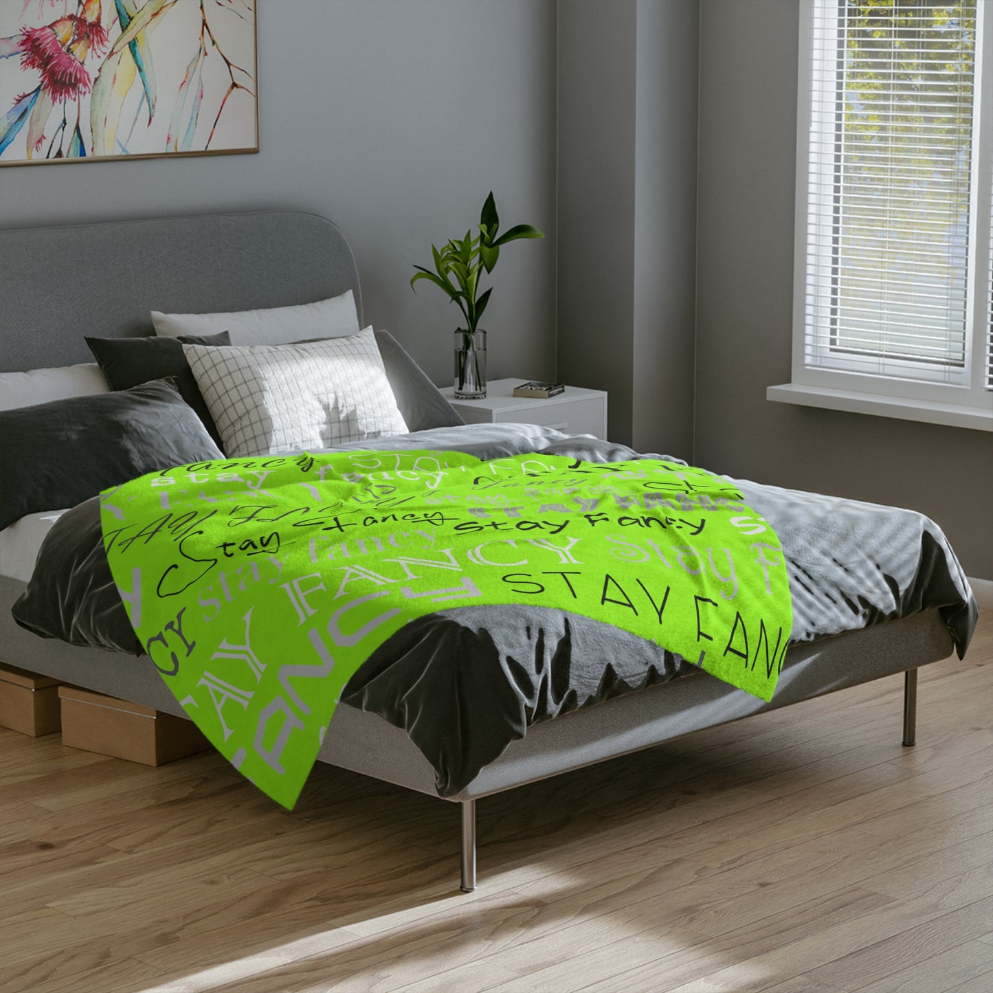 SF Flash Lime Velveteen Minky Blanket