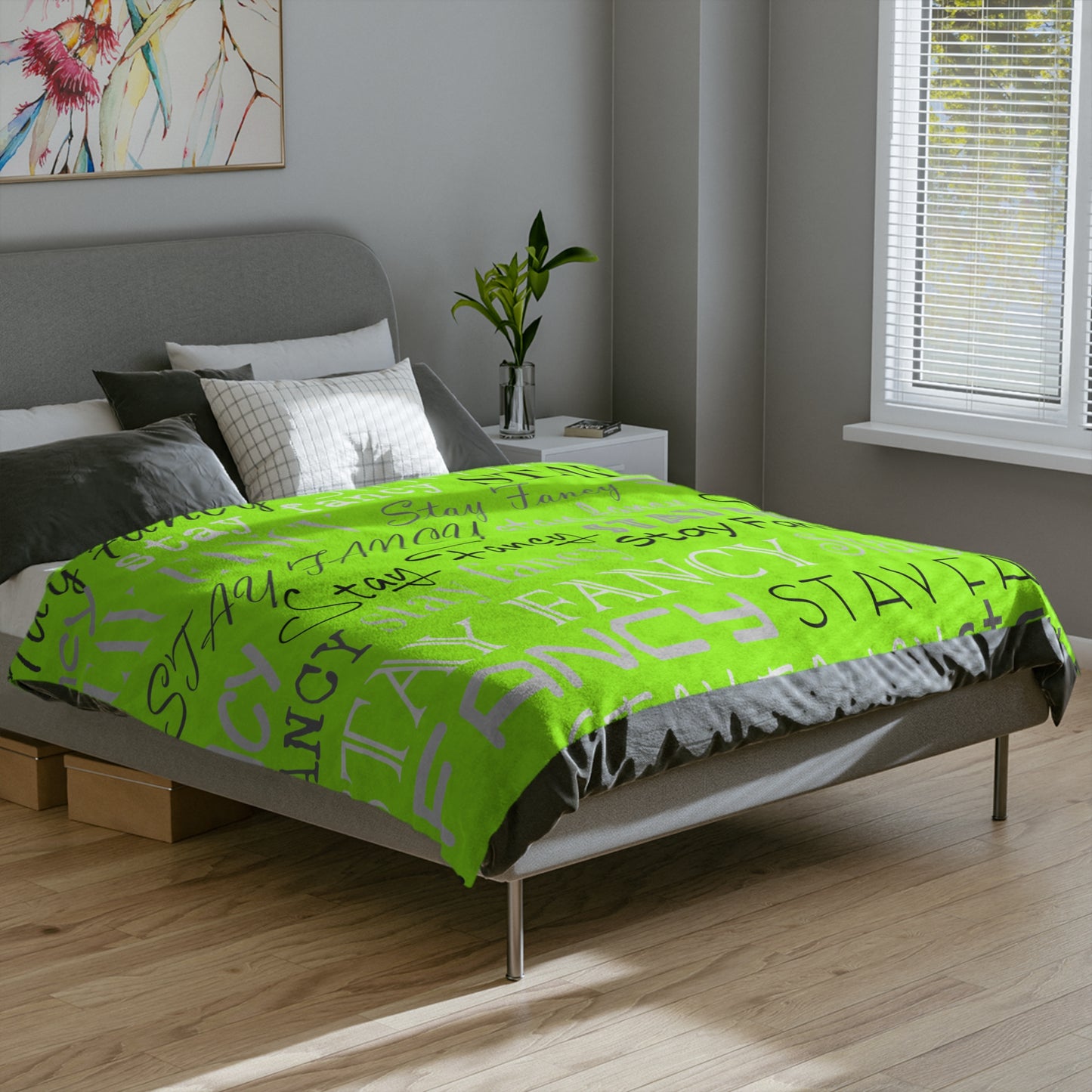 SF Flash Lime Velveteen Minky Blanket