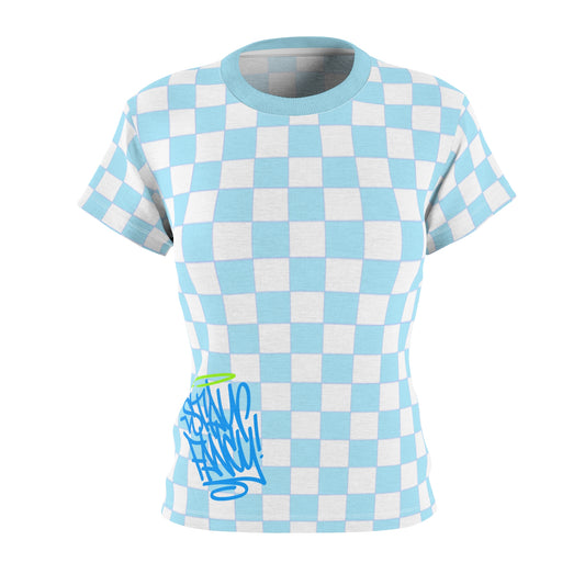 Blue Squares Fancy Women's Top