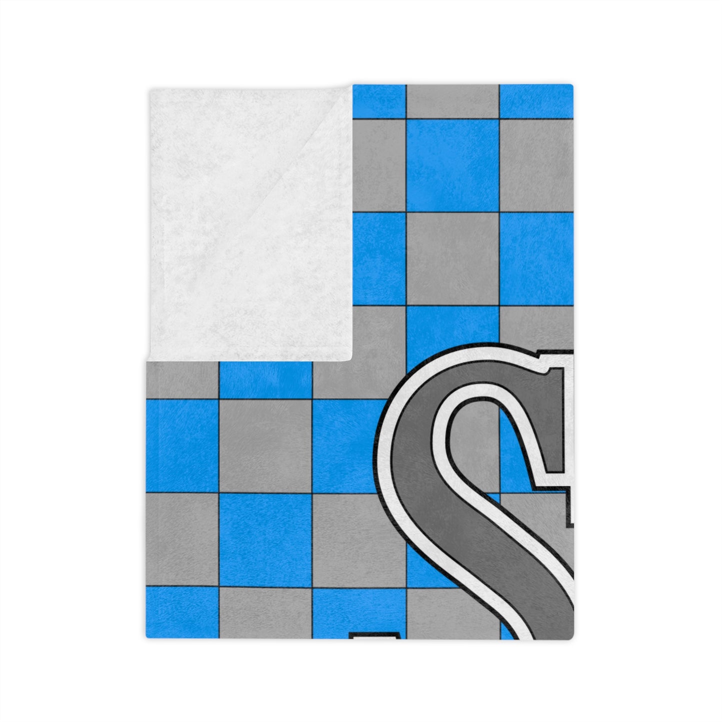 Checkers Disaster Blue Minky Blanket