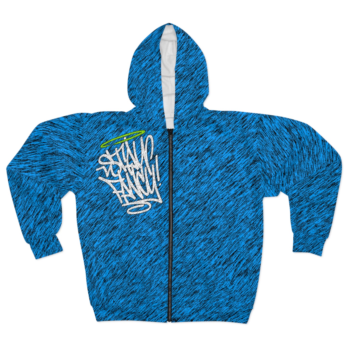 Brushed Blue Zip Badass Hoodie