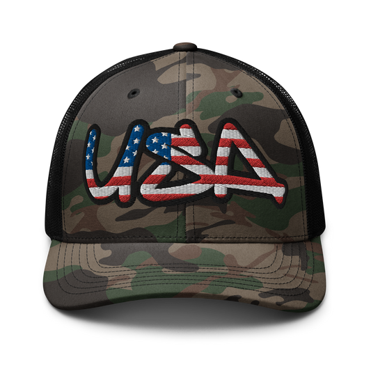 USA Camouflage trucker hat