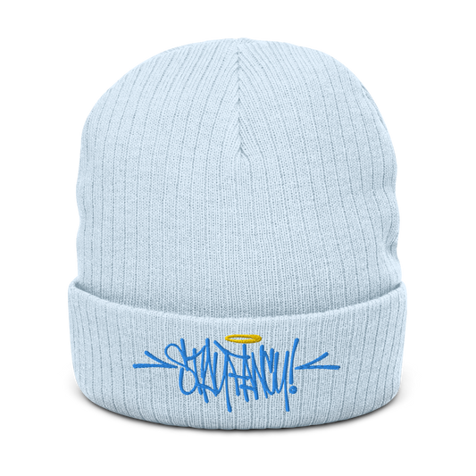 Stay Fancy Ribbed knit beanie